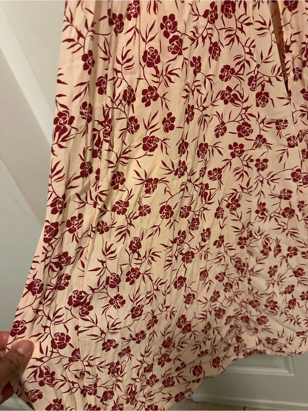Blush Floral Wrap Maxi Dress with Puff Sleeves - Picture 7 of 9